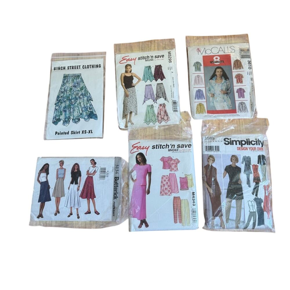 Lot 6 Vintage Sewing Patterns Y2K 90s McCalls Simplicity Butterick Birch Street